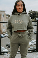 Load image into Gallery viewer, Cuttin&#39; It Close Cropped Hoodie Set
